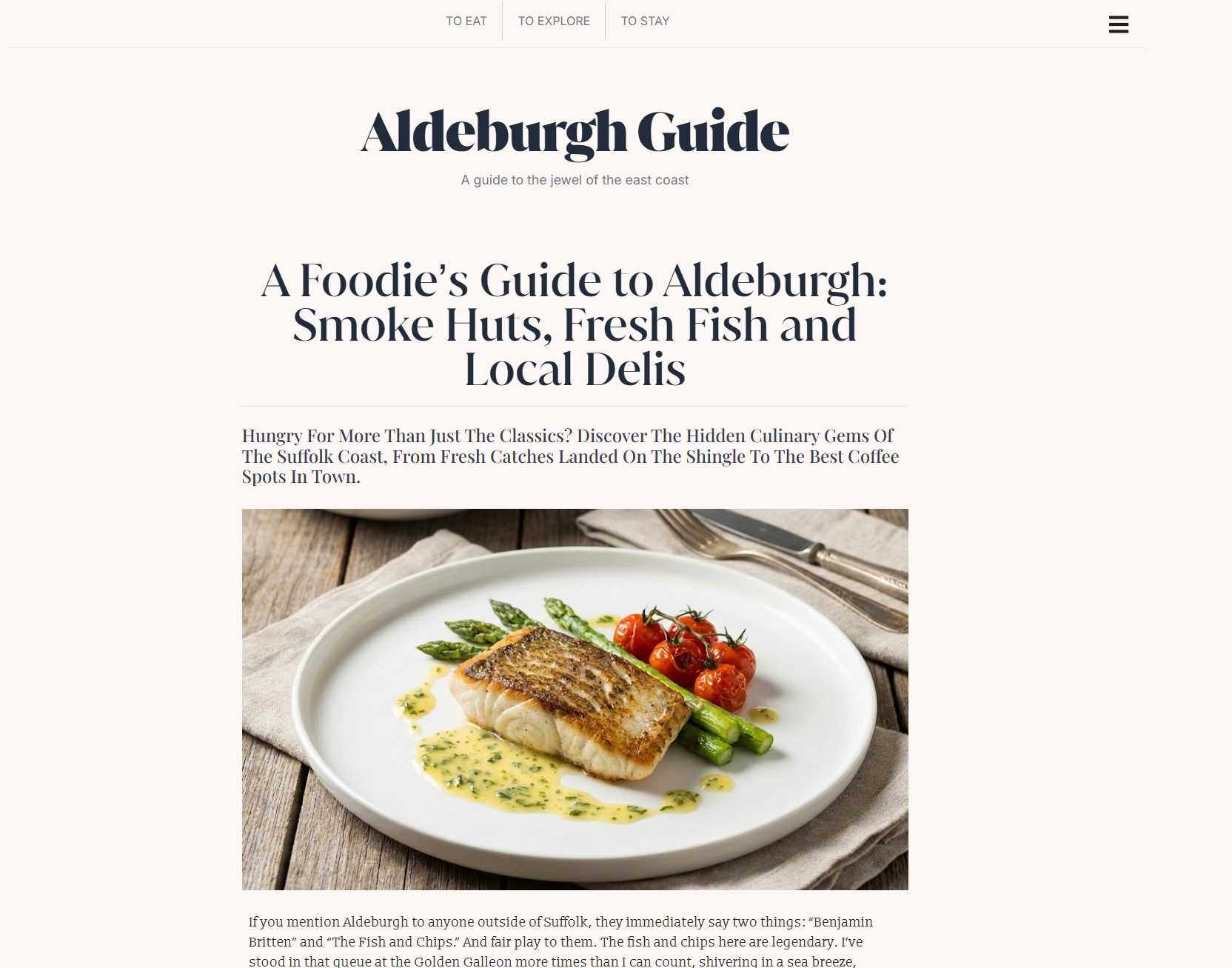 Aldeburgh Guide Website Design Case Study